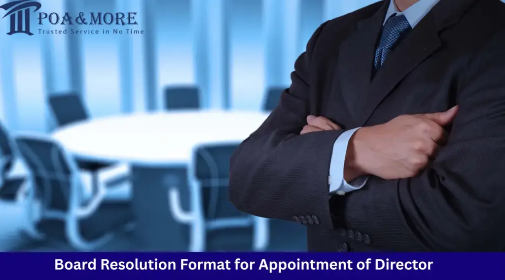Board resolution format for appointment of director